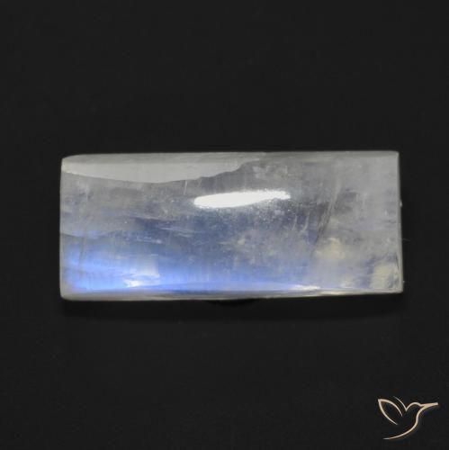 7.87ct 天然 青みがかったホワイト レインボームーンストーン, バゲット, 透明