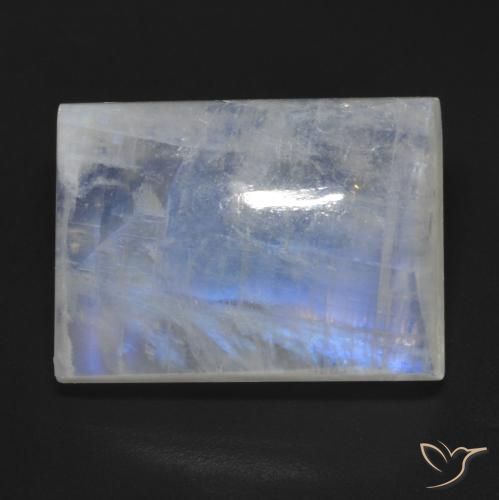 13.18ct 天然 青みがかったホワイト レインボームーンストーン, バゲット, 透明