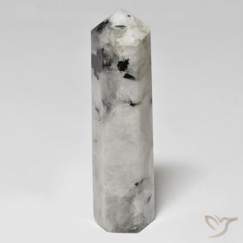 45.68ct 天然 白と黒 レインボームーンストーン, ファンシー, オペーク