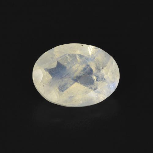 0.81ct 天然 青みがかったホワイト レインボームーンストーン, 楕円形, 透明