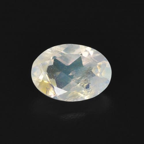 0.76ct 天然 青みがかったホワイト レインボームーンストーン, 楕円形, 透明