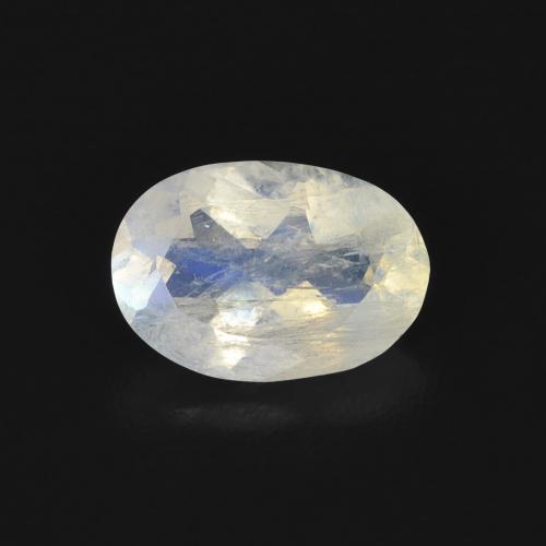 0.68ct 天然 青みがかったホワイト レインボームーンストーン, 楕円形, 透明