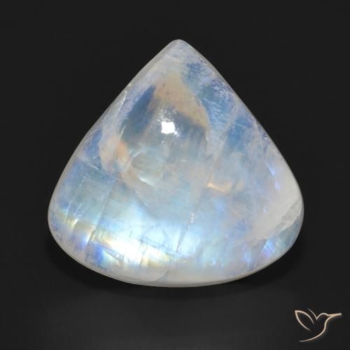 11.23ct 天然 青みがかったホワイト レインボームーンストーン, 洋梨の形, 半透明