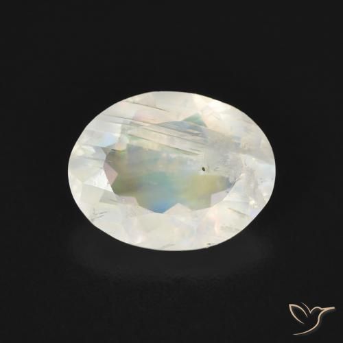 1.49ct 天然 青みがかったホワイト レインボームーンストーン, 楕円形, 透明