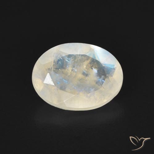 1.16ct 天然 青みがかったホワイト レインボームーンストーン, 楕円形, 透明