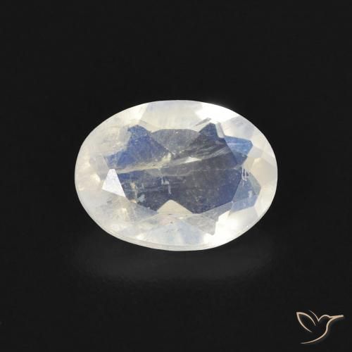 1.15ct 天然 青みがかったホワイト レインボームーンストーン, 楕円形, 透明