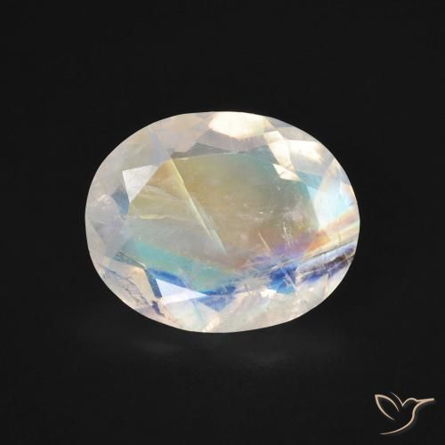 2.70ct 天然 青みがかったホワイト レインボームーンストーン, 楕円形, 透明