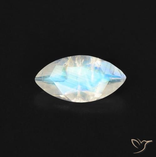 0.52ct 天然 青みがかったホワイト レインボームーンストーン, マーキーズ, 透明