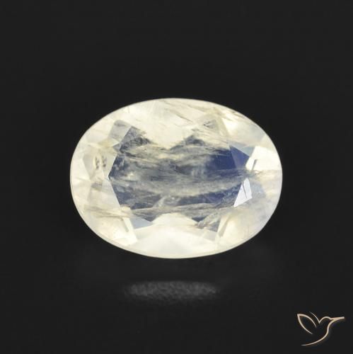 1.15ct 天然 青みがかったホワイト レインボームーンストーン, 楕円形, 透明