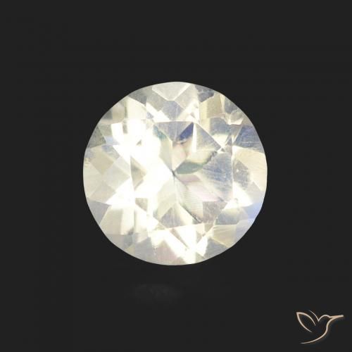 0.48ct 天然 青みがかったホワイト レインボームーンストーン, ラウンド, 透明