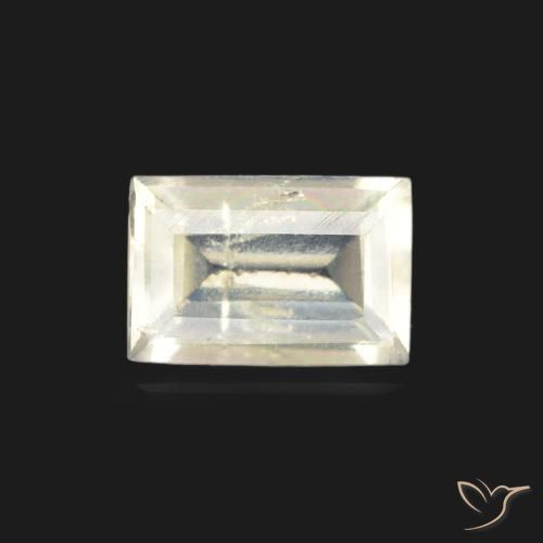 0.46ct 天然 青みがかったホワイト レインボームーンストーン, バゲット, 透明