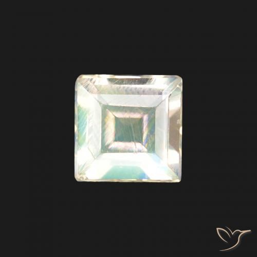 0.30ct 天然 青みがかったホワイト レインボームーンストーン, 四角形, 透明
