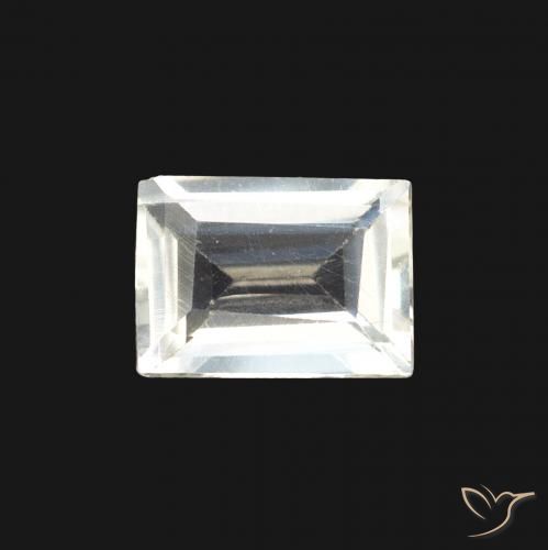 0.75ct 天然 青みがかったホワイト レインボームーンストーン, バゲット, 透明