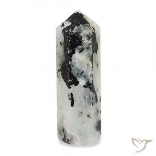27.92ct 天然 白と黒 レインボームーンストーン, ファンシー, オペーク