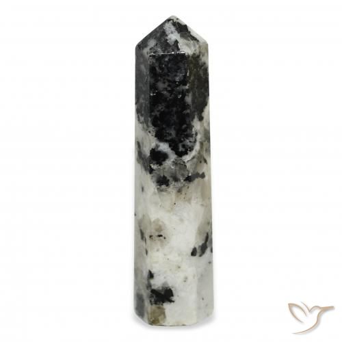 38.85ct 天然 白と黒 レインボームーンストーン, ファンシー, オペーク