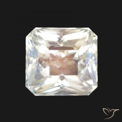 1.99ct 天然 青みがかったホワイト レインボームーンストーン, エメラルドカット, VVS