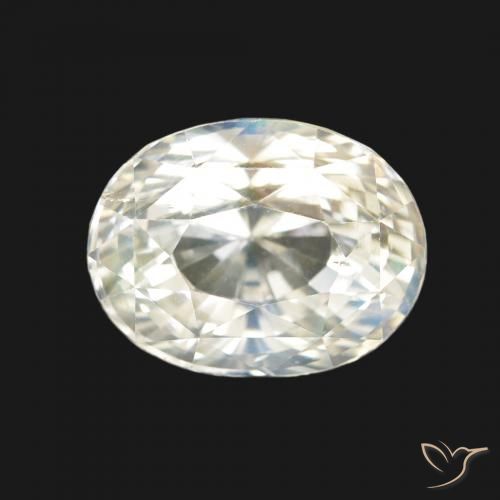 3.43ct 天然 青みがかったホワイト レインボームーンストーン, 楕円形, VVS
