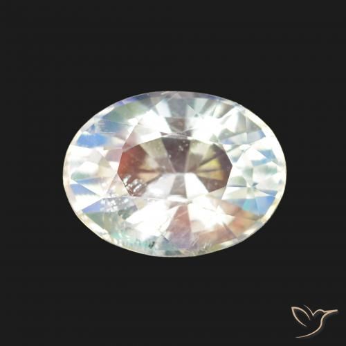 1.64ct 天然 マルチカラーホワイト レインボームーンストーン, 楕円形, VS