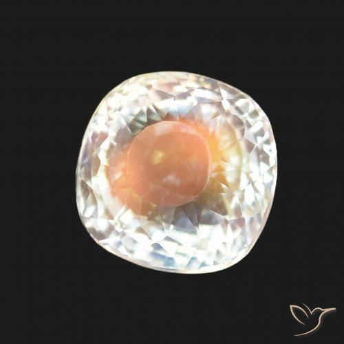 2.00カラットの天然マルチカラーホワイトレインボームーンストーン、クッション、VVS-VS