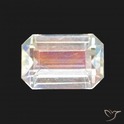 2.11ct 天然 マルチカラーホワイト レインボームーンストーン, エメラルドカット, VVS-VS