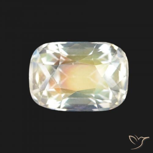1.64ct マルチカラーホワイト レインボームーンストーン, クッション, VVS-VS