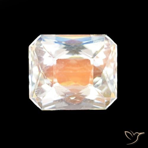 2.55ct マルチカラーホワイト レインボームーンストーン, エメラルドカット, VVS-VS