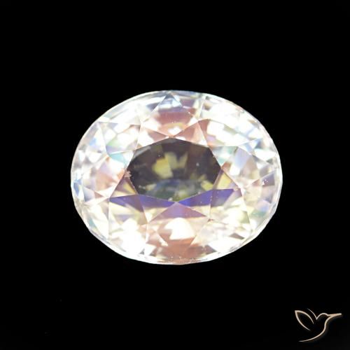 2.00ct マルチカラーホワイト レインボームーンストーン, 楕円形, VS