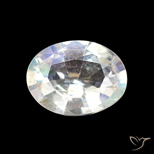 1.18ct マルチカラーホワイト レインボームーンストーン, 楕円形, VS