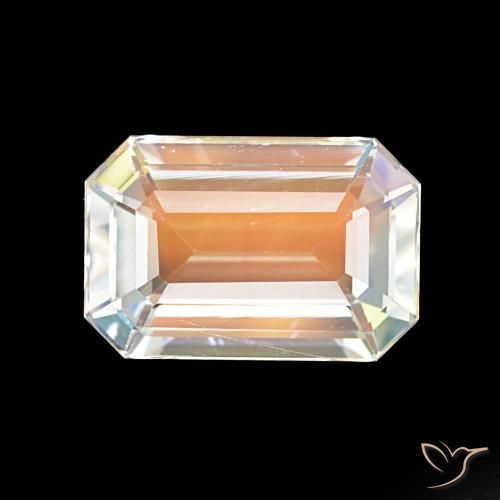 2.62ct 天然 マルチカラーホワイト レインボームーンストーン, エメラルドカット, VVS