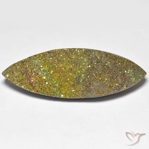 25.96ct 天然 マルチカラー レインボーパイライト, マーキーズ, オペーク