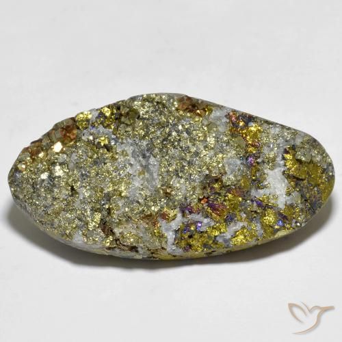 56.79ct 天然 マルチカラー レインボーパイライト, ファンシー, オペーク
