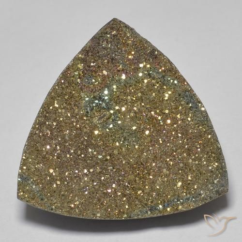 16.94ct 天然 マルチカラー レインボーパイライト, トリリオン, オペーク