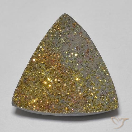 6.78ct 天然 マルチカラー レインボーパイライト, トリリオン, オペーク