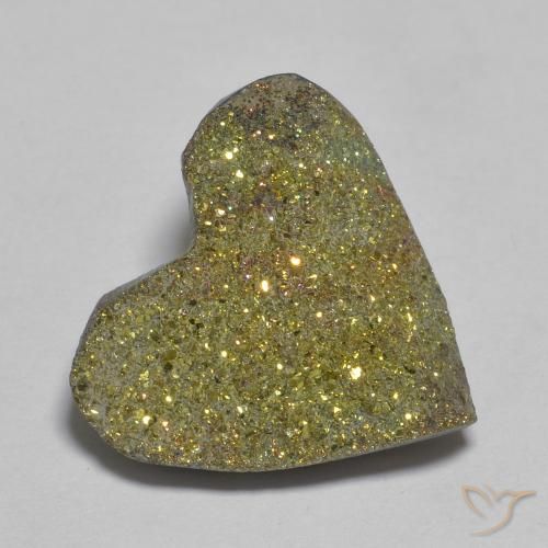 9.00ct 天然 マルチカラー レインボーパイライト, 心臓, オペーク