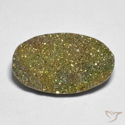10.83ct 天然 マルチカラー レインボーパイライト, 楕円形, オペーク