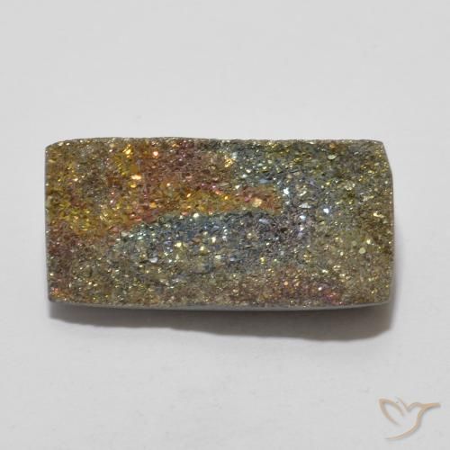 5.59ct 天然 マルチカラー レインボーパイライト, バゲット, オペーク
