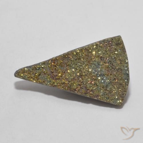 4.43ct 天然 マルチカラー レインボーパイライト, トリリオン, オペーク