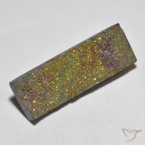 10.42ct 天然 マルチカラー レインボーパイライト, バゲット, オペーク