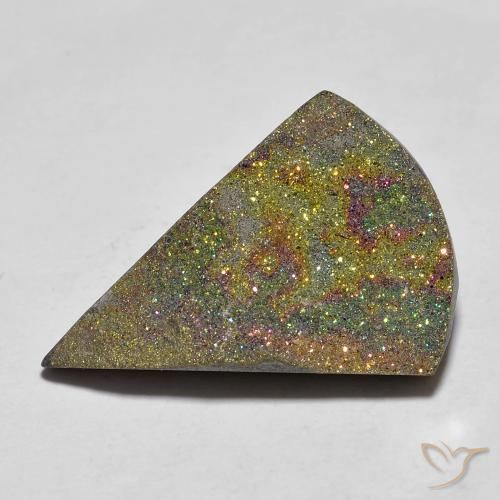 10.16ct 天然 マルチカラー レインボーパイライト, 洋梨の形, オペーク