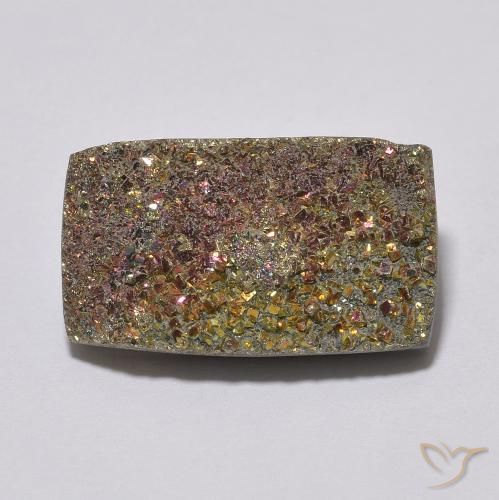 7.91ct 天然 マルチカラー レインボーパイライト, バゲット, オペーク