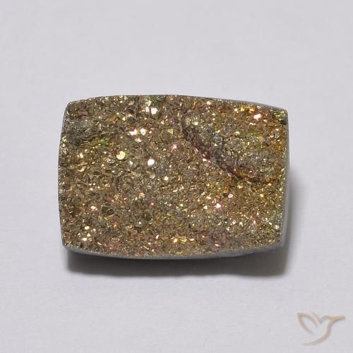 4.20ct 天然 マルチカラー レインボーパイライト, バゲット, オペーク