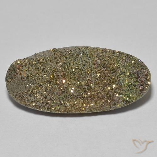 9.77ct 天然 マルチカラー レインボーパイライト, 楕円形, オペーク