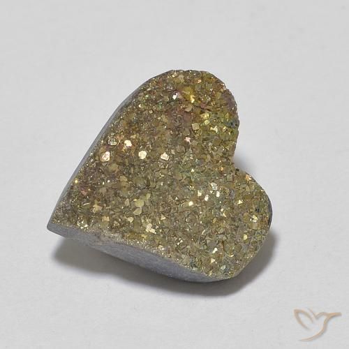 4.50ct 天然 マルチカラー レインボーパイライト, 心臓, オペーク