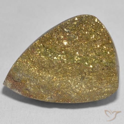 22.73ct 天然 マルチカラー レインボーパイライト, 洋梨の形, オペーク