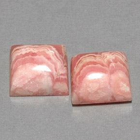 カラットの天然マルチカラーロードクロサイト（9.2×9.2 mm・四角）