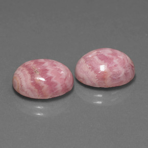 カラットの天然マルチカラーロードクロサイト（12.2×10.1 mm・オーバルカット）