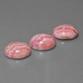 カラットの天然マルチカラーロードクロサイト（12.2×10.1 mm・オーバルカット）