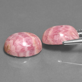 6.20カラットの天然マルチカラーロードクロサイト、楕円形、オペーク