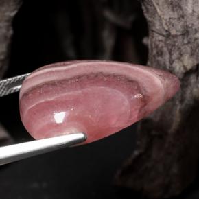 31.67カラットの天然マルチカラーロードクロサイト、洋梨の形、半透明