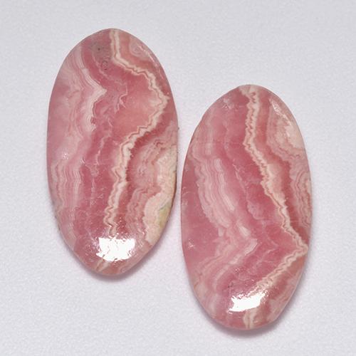 11.12カラットの天然マルチローズピンクロードクロサイト（18.4×9.1 mm・オーバルカット）